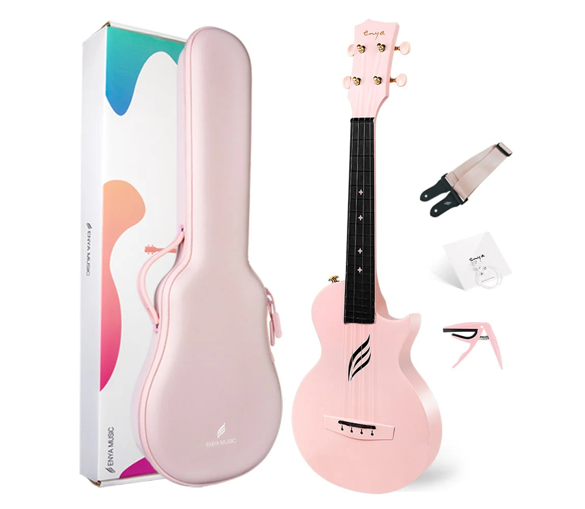 Enya Nova U, Carbon Fibre, Pink Concert Ukulele
