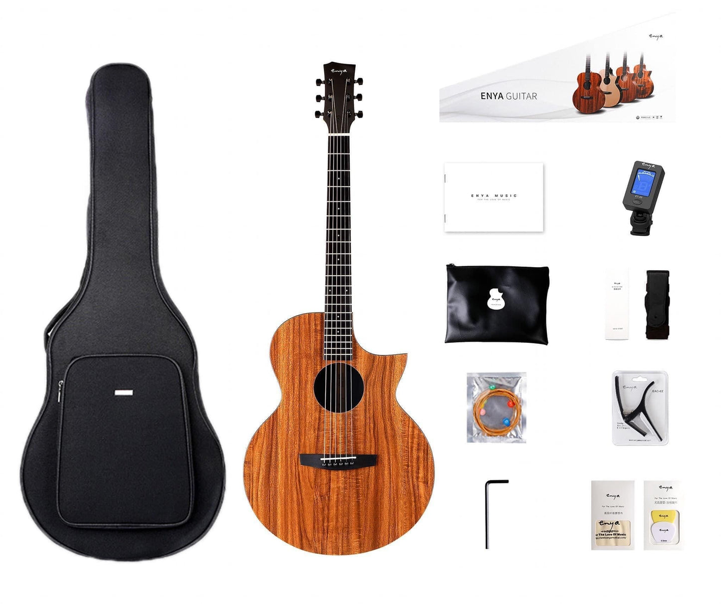 Enya EA-X1C Koa Acoustic Guitar W/Cutaway