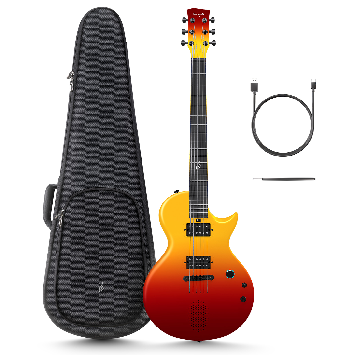 Enya Nova Go Sonic Volcanic Red Electric Guitar | Enya Music UK