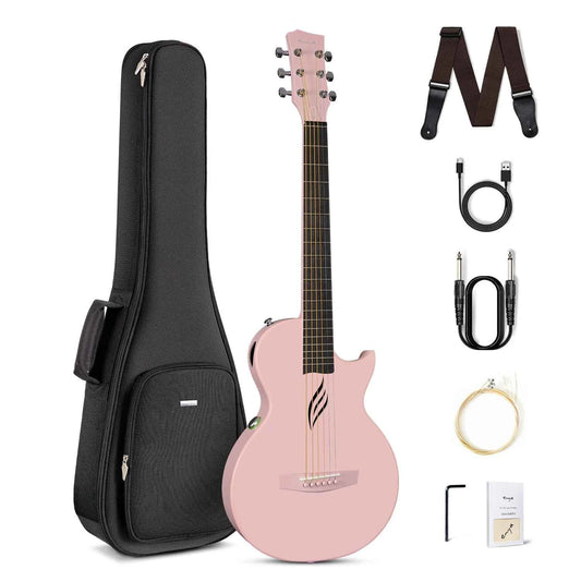 Nova Go SP1 Carbon Fibre Electro-Acoustic Guitar in Pink