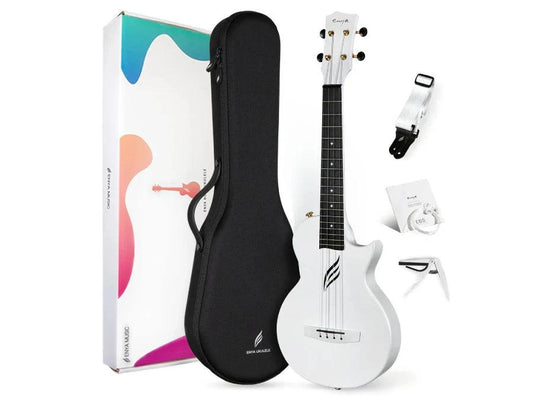 Enya Nova U White, Carbon Fibre, Concert Ukulele